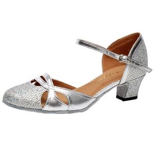 Silver Flapper Dance Heels